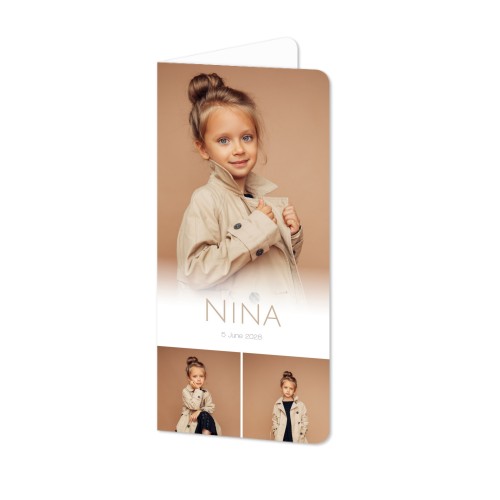 Gevouwen Kaart Panorama staand met ronde hoeken 9,3 x 19,6 cm