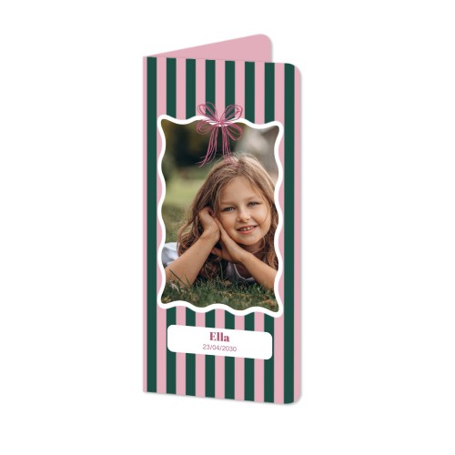 Faire-part 2 volets Pano portrait coins arrondis 9,3 x 19,6 cm