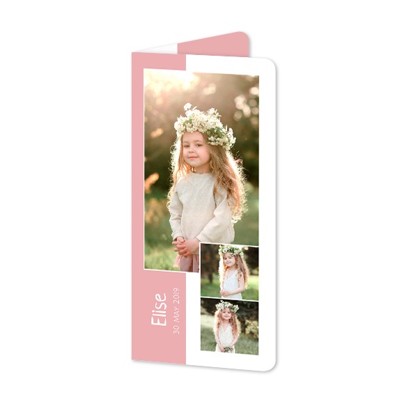 Faire-part 2 volets Pano portrait coins arrondis 9,3 x 19,6 cm