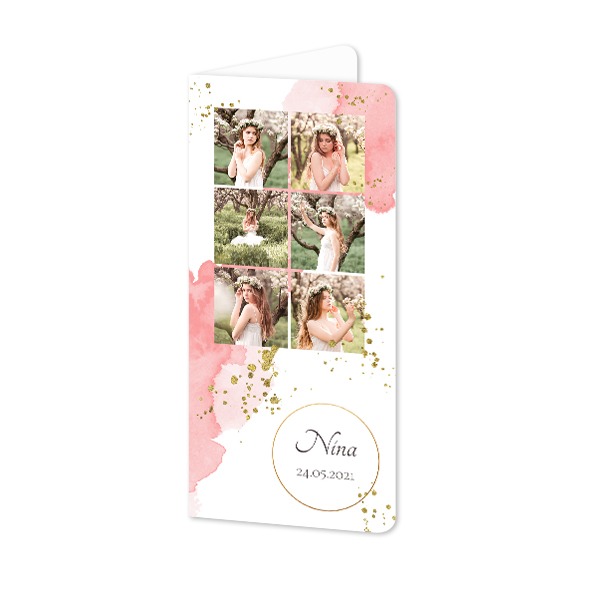 Folded Card Panoramic portrait rounded corners 9,3 x 19,6 cm