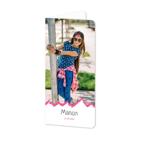 Folded Card Panoramic portrait rounded corners 9,3 x 19,6 cm