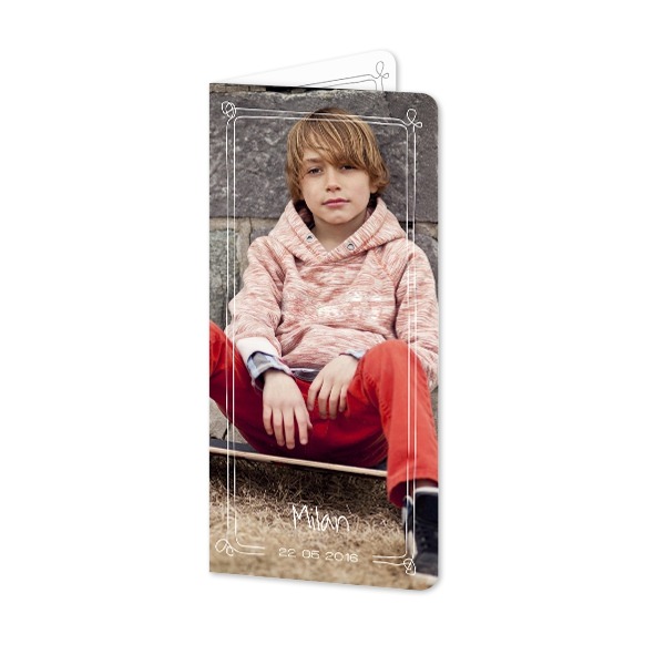 Folded Card Panoramic portrait rounded corners 9,3 x 19,6 cm