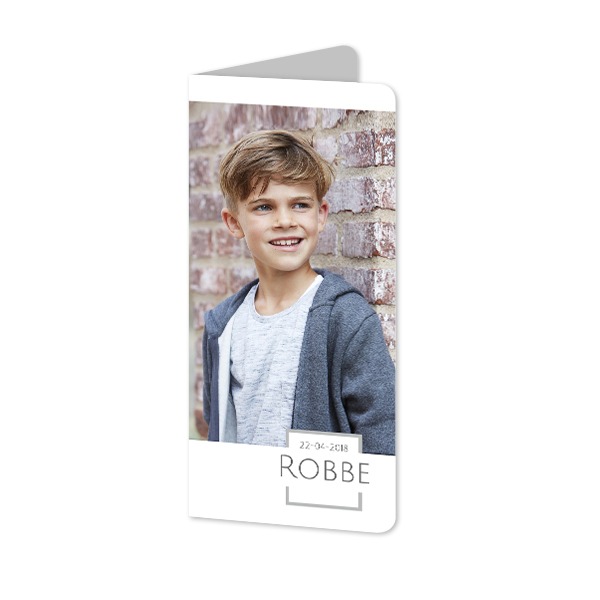 Faire-part 2 volets Pano portrait coins arrondis 9,3 x 19,6 cm