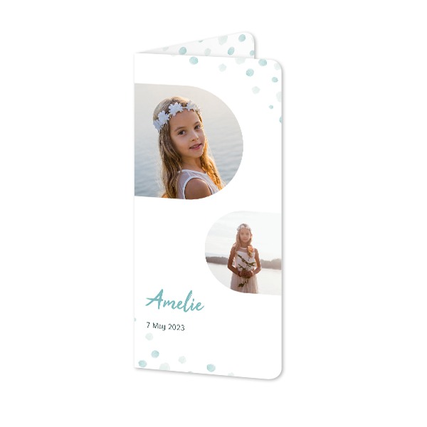 Faire-part 2 volets Pano portrait coins arrondis 9,3 x 19,6 cm