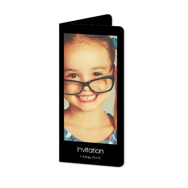 Faire-part 2 volets Pano portrait coins arrondis 9,3 x 19,6 cm