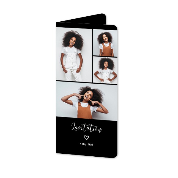 Folded Card Panoramic portrait rounded corners 9,3 x 19,6 cm