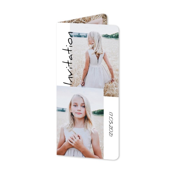 Folded Card Panoramic portrait rounded corners 9,3 x 19,6 cm