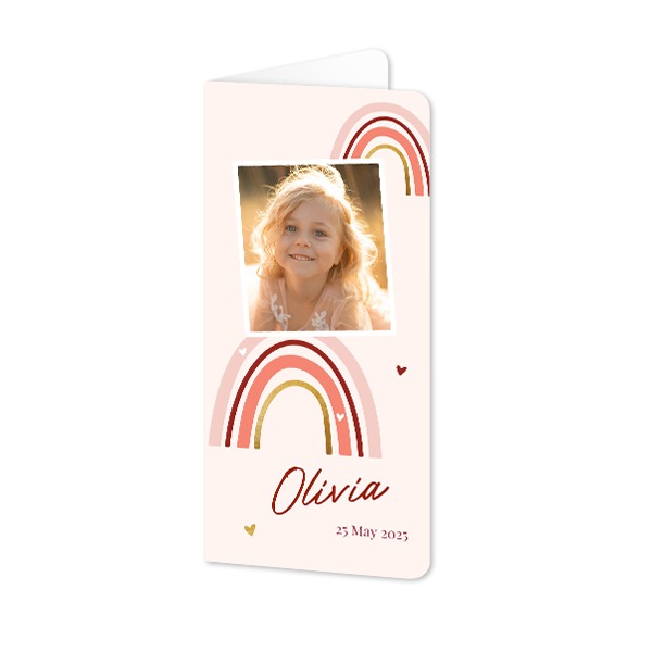 Faire-part 2 volets Pano portrait coins arrondis 9,3 x 19,6 cm