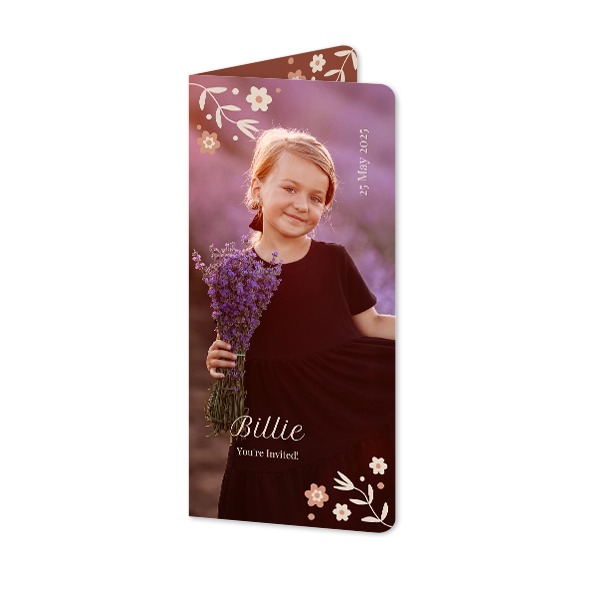 Faire-part 2 volets Pano portrait coins arrondis 9,3 x 19,6 cm Faire-part 2 volets Pano portrait coins arrondis 9,3 x 19,6 cm