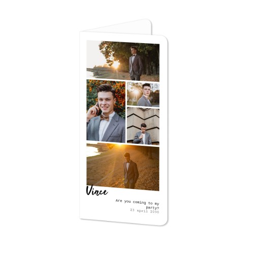 Folded Card Panoramic portrait rounded corners 9,3 x 19,6 cm