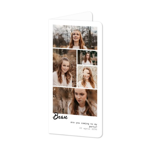 Foldede Fotokort Pano portræt runde hjørner 9,3 x 19,6 cm