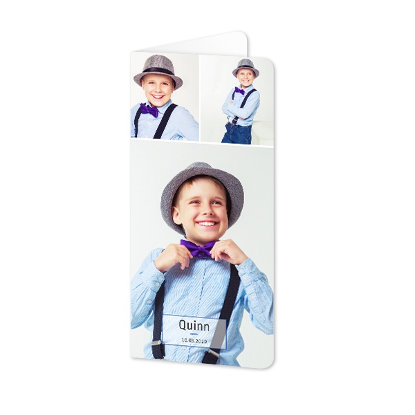 Folded Card Panoramic portrait rounded corners 9,3 x 19,6 cm