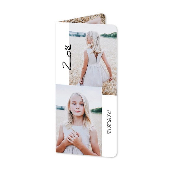 Folded Card Panoramic portrait rounded corners 9,3 x 19,6 cm