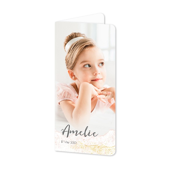 Folded Card Panoramic portrait rounded corners 9,3 x 19,6 cm