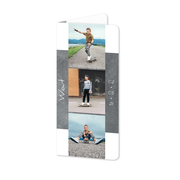 Folded Card Panoramic portrait rounded corners 9,3 x 19,6 cm