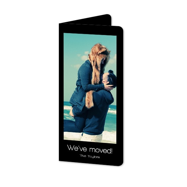 Gevouwen Kaart Panorama staand met ronde hoeken 9,3 x 19,6 cm