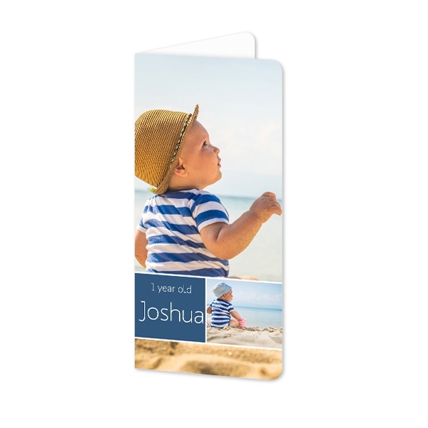 Gevouwen wenskaart pano staand met ronde hoeken 9,3 x 19,6 cm