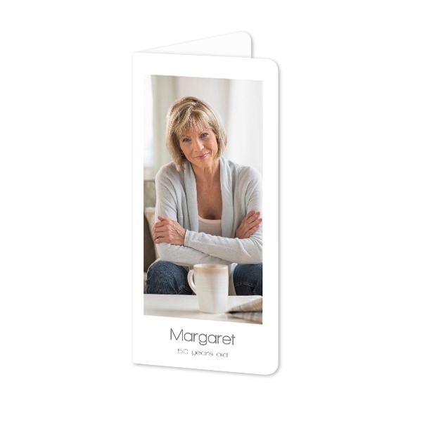 Faire-part 2 volets Pano portrait coins arrondis 9,3 x 19,6 cm