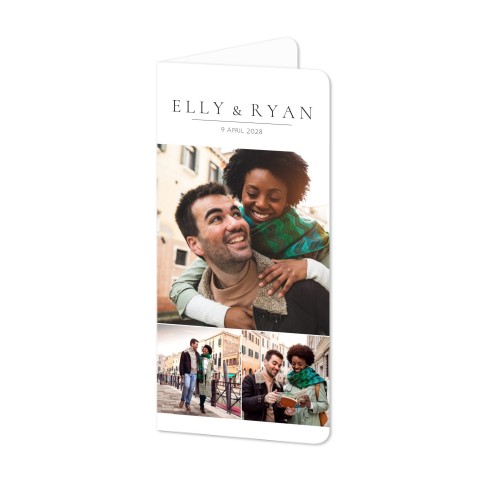 Gevouwen Kaart Panorama staand met ronde hoeken 9,3 x 19,6 cm