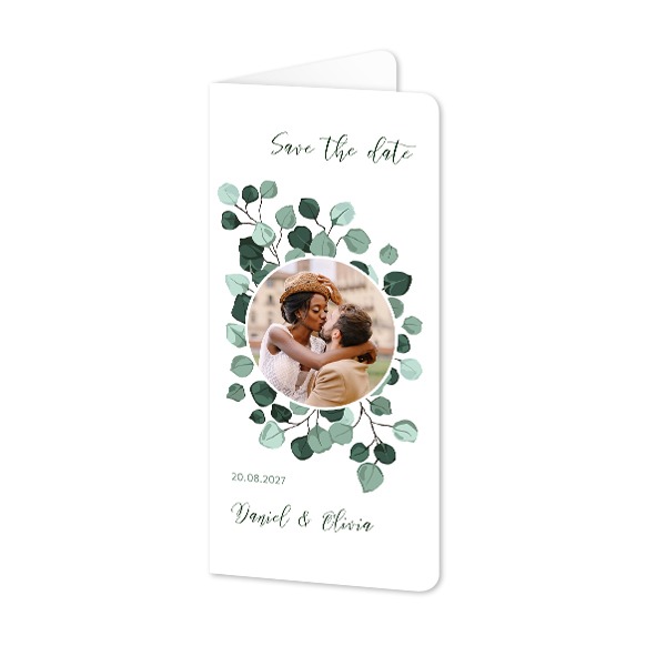 Foldede Fotokort Pano portræt runde hjørner 9,3 x 19,6 cm