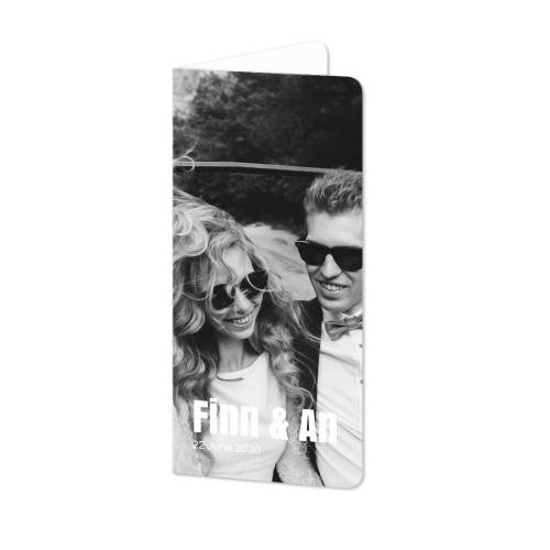 Faire-part 2 volets Pano portrait coins arrondis 9,3 x 19,6 cm