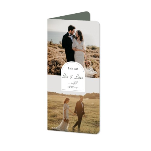 Faire-part 2 volets Pano portrait coins arrondis 9,3 x 19,6 cm