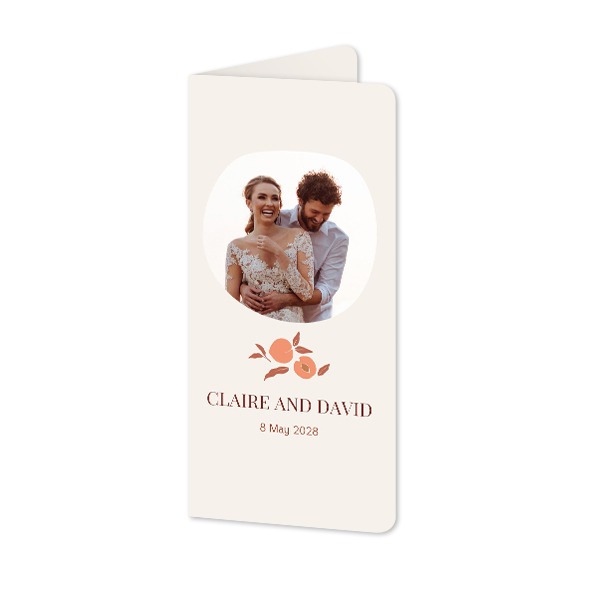 Faire-part 2 volets Pano portrait coins arrondis 9,3 x 19,6 cm