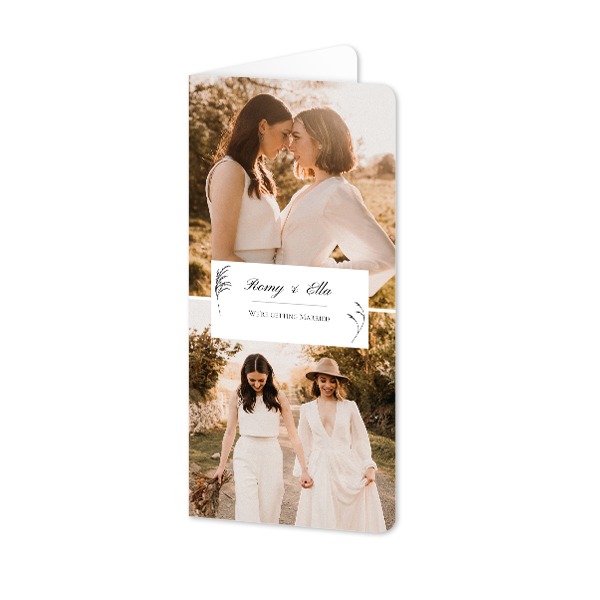 Folded Card Panoramic portrait rounded corners 9,3 x 19,6 cm