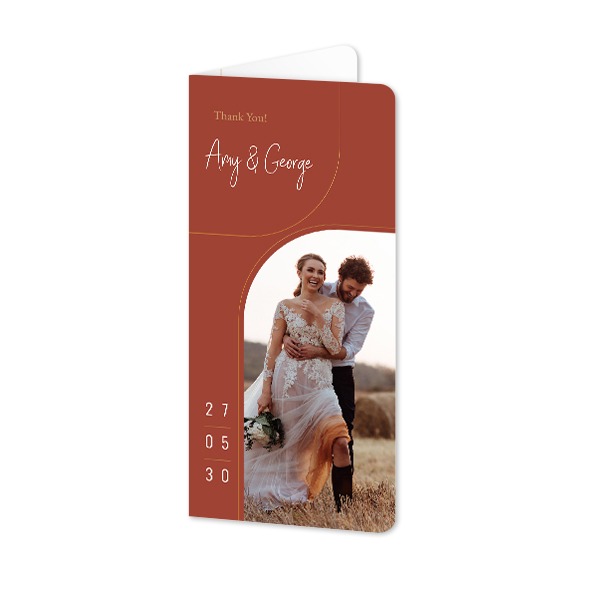 Faire-part 2 volets Pano portrait coins arrondis 9,3 x 19,6 cm