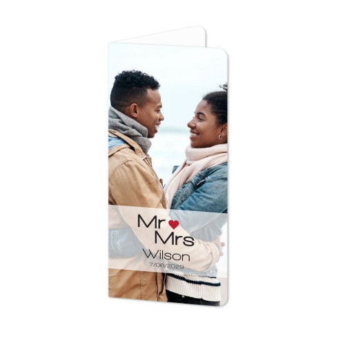 Foldede Fotokort Pano portræt runde hjørner 9,3 x 19,6 cm