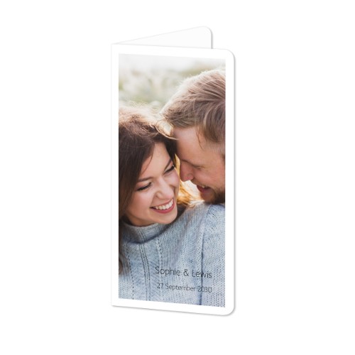 Faire-part 2 volets Pano portrait coins arrondis 9,3 x 19,6 cm