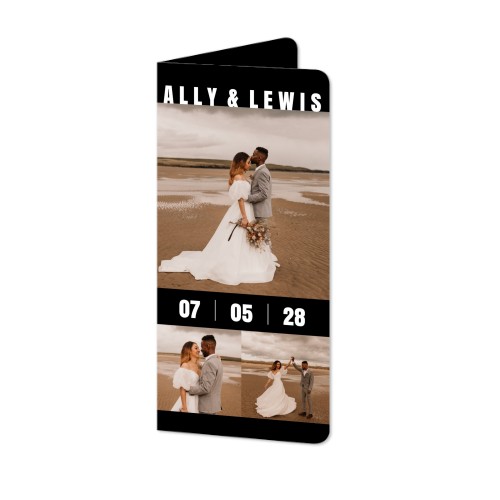 Gevouwen wenskaart pano staand met ronde hoeken 9,3 x 19,6 cm