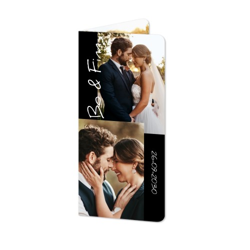 Foldede Fotokort Pano portræt runde hjørner 9,3 x 19,6 cm