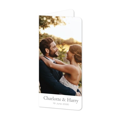 Faire-part 2 volets Pano portrait coins arrondis 9,3 x 19,6 cm