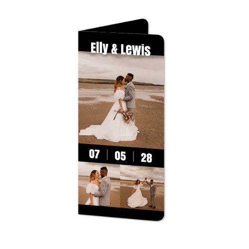 Gevouwen wenskaart pano staand met ronde hoeken 9,3 x 19,6 cm