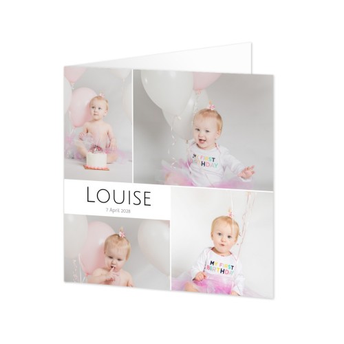 Faire-part 2 volets Carré 14,3 x 14,3 cm