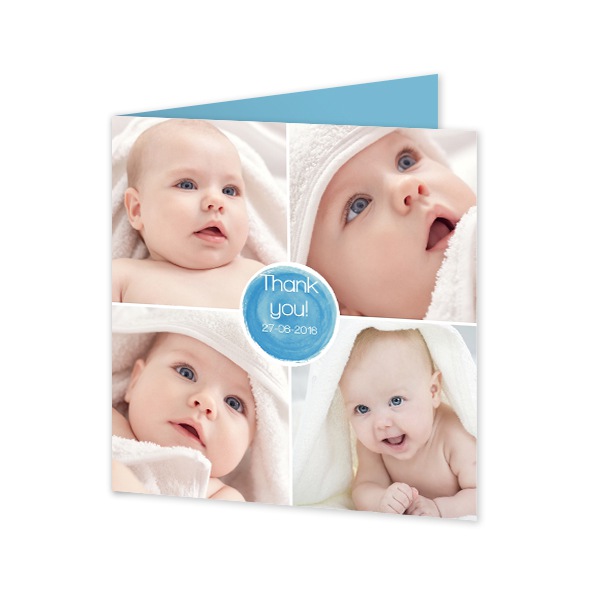 Gevouwen wenskaart vierkant 14,3 x 14,3 cm