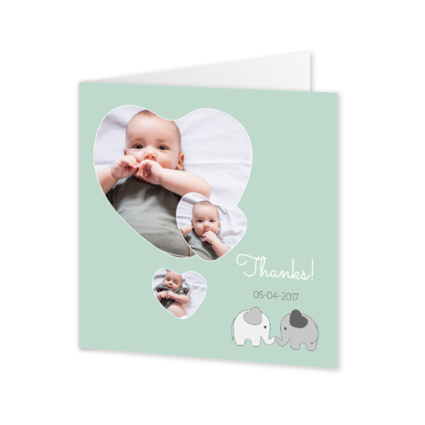 Faire-part 2 volets Carré 14,3 x 14,3 cm