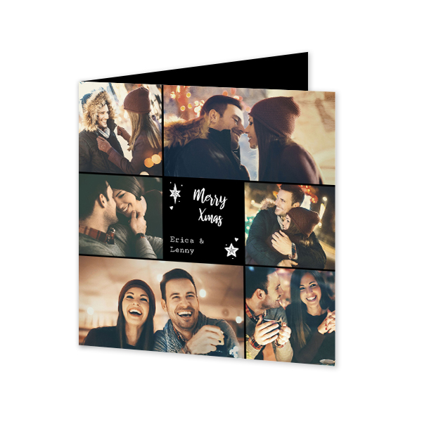 Gevouwen wenskaart vierkant 14,3 x 14,3 cm