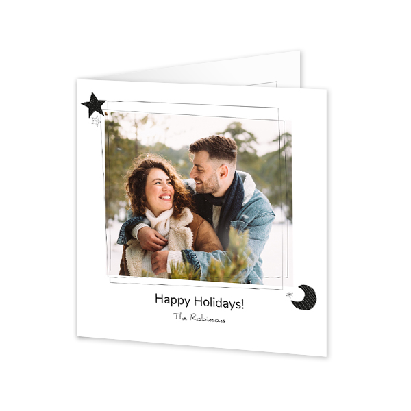 Gevouwen wenskaart vierkant 14,3 x 14,3 cm