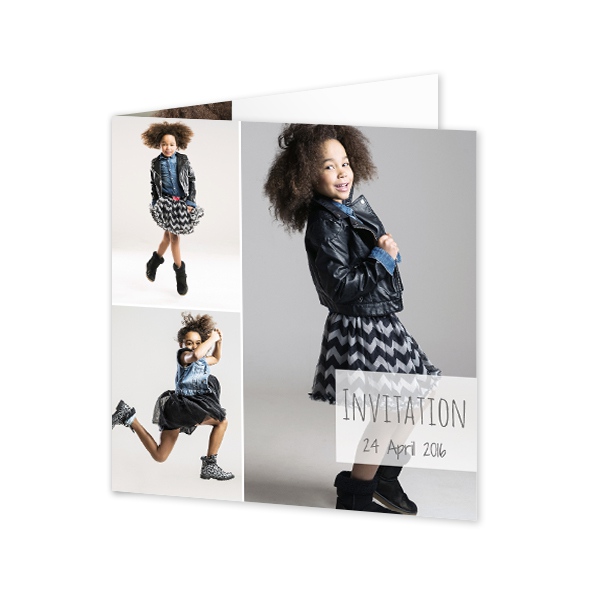 Gevouwen wenskaart vierkant 14,3 x 14,3 cm