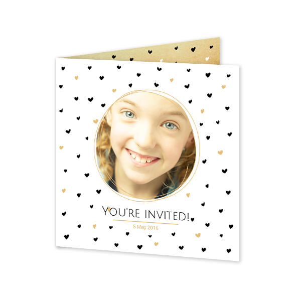 Gevouwen wenskaart vierkant 14,3 x 14,3 cm