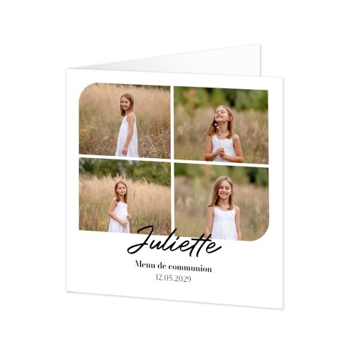 Faire-part 2 volets Carré 14,3 x 14,3 cm