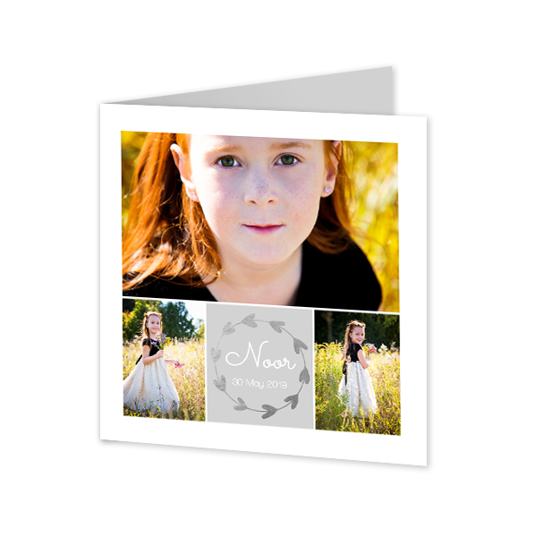 Faire-part 2 volets Carré 14,3 x 14,3 cm