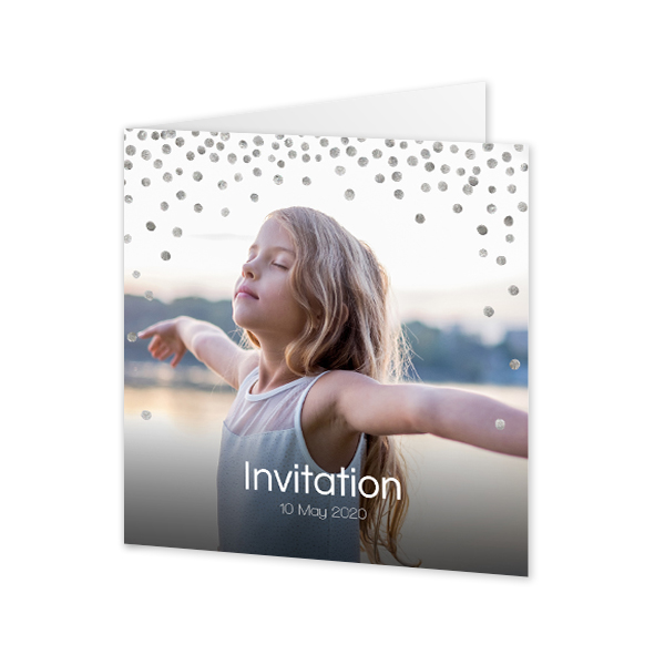 Faire-part 2 volets Carré 14,3 x 14,3 cm