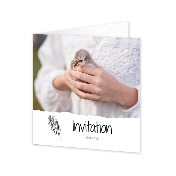 Faire-part 2 volets Carré 14,3 x 14,3 cm