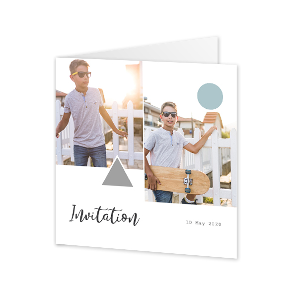 Faire-part 2 volets Carré 14,3 x 14,3 cm