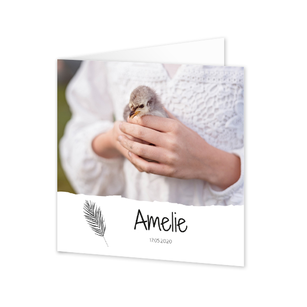 Faire-part 2 volets Carré 14,3 x 14,3 cm