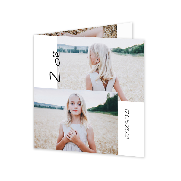 Faire-part 2 volets Carré 14,3 x 14,3 cm Faire-part 2 volets Carré 14,3 x 14,3 cm