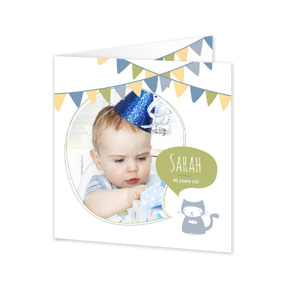 Faire-part 2 volets Carré 14,3 x 14,3 cm